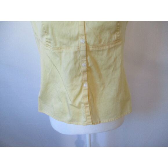 Anne Klein Women's Yellow Sleeveless Button Front Blouse Size Small - Picture 3 of 11